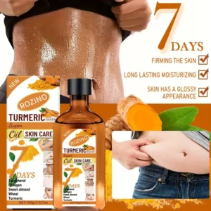 Huile visage et corps au curcuma et collagène ROZINO 100 g - Soin hydratant 7 jours