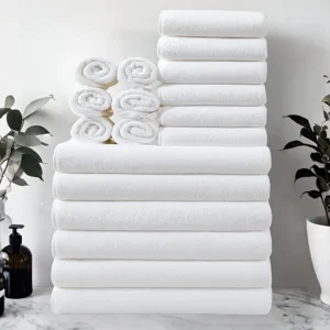 Lot de 18 serviettes de bain corail ultra-douces