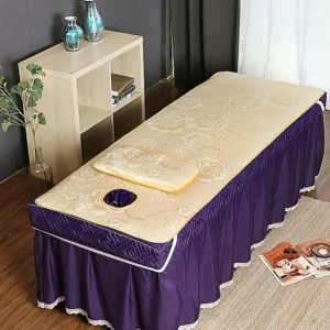 Ensemble de draps de spa respirants - Housse rafraîchissante pour table de massage en fibre glacée