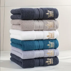 Lot de 6 serviettes de toilette vintage de luxe, 100 % coton, 35 x 75 cm