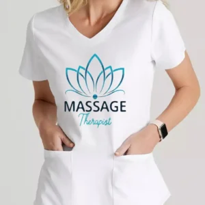 Uniforme de massothérapeute pour femme - Tenue de travail à manches courtes avec poches