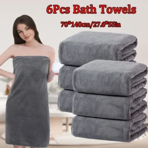 Lot de 6 serviettes de bain en microfibre – Ultra douces